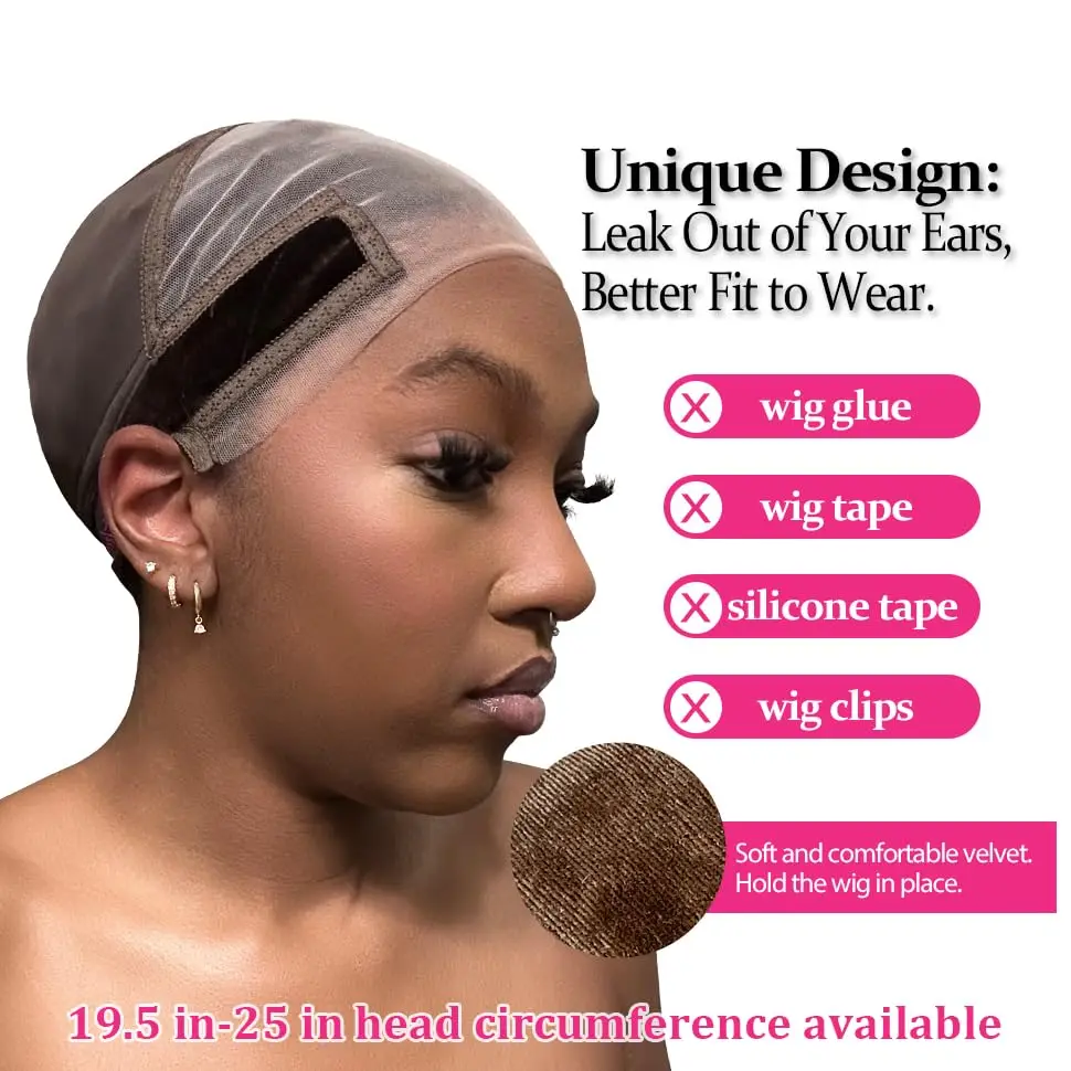 Labhairs Lace-MAX Wig Grip Cap for Women - Non Slip, Adjustable Wig Caps Holds Glueless Wigs Securely in Place, Reusable HD Lace Cap with Headband for Lace Front Wigs, One Size Fits All (Brown) - view 3