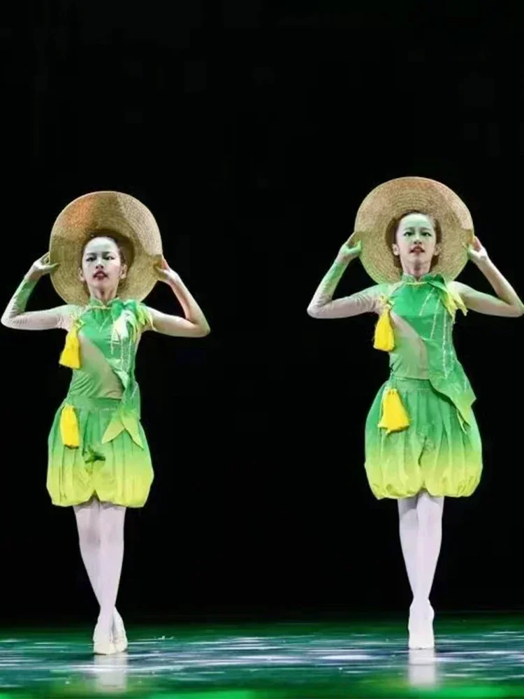 

Girls' new costume Children's national stage performance children's costume Small orchid Award dance