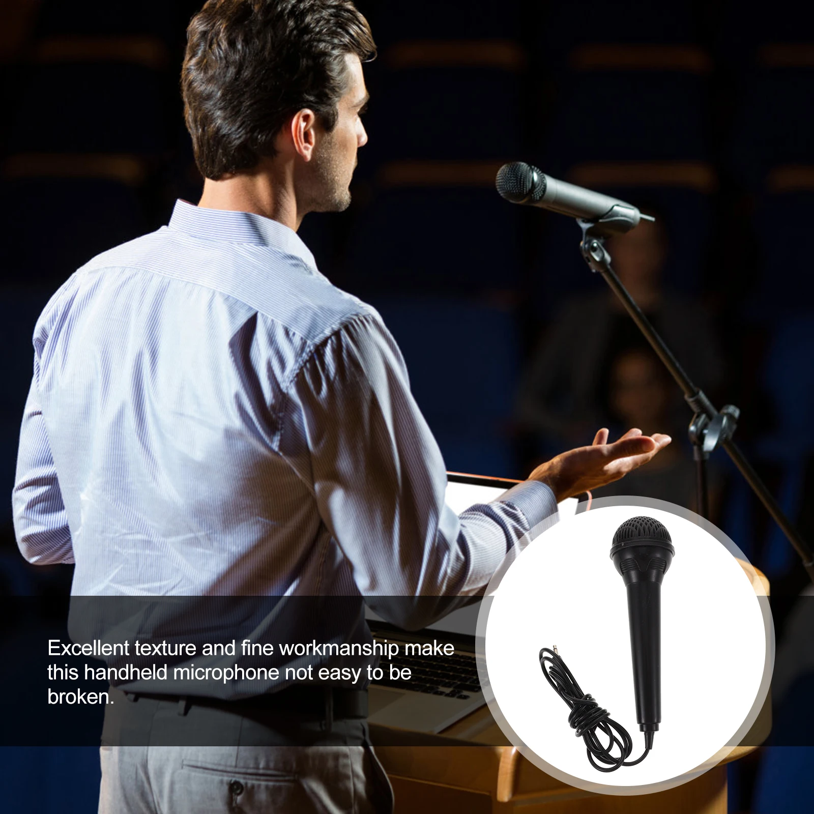 

Electronic Keyboard Microphone Plastic Handheld Mic for Singing Portable with Cable Lightweight Professional Gift