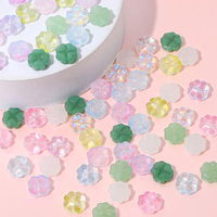 20pcs/Lot 10mm Colored Four-leaf Clover Shape Beads for Jewelry Making Loose Spacer Glass Beads DIY Bracelet Necklace