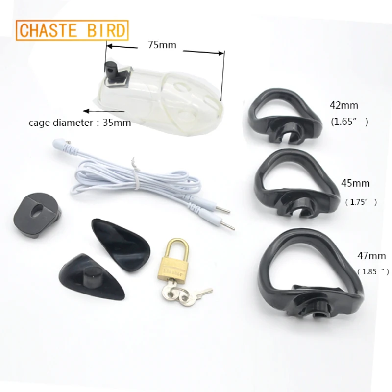 Chaste Bird Male Polycarbonate Electro Chastity Cage Device Locking New Arrival 4 Colors to choose A178