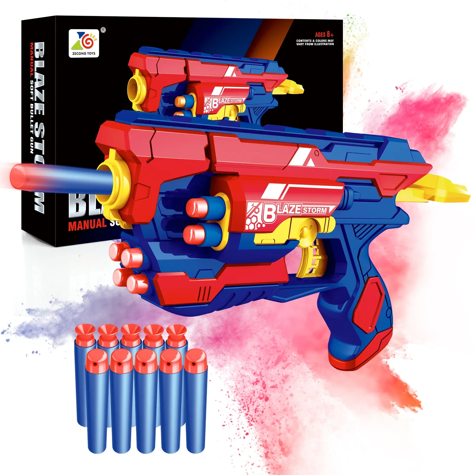 Kids Soft Bullet Toy Gun Dart Blaster, 6-Dart Storage Backup , Outdoor Shooting Game Toys, Toy Foam Blaster Xmas Birthday Gifts