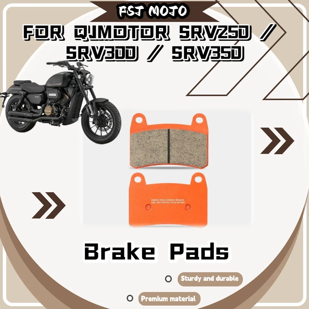 Plaquettes de frein en céramique super alliage pour QJMOTOR SRV250/SRV300S/SRV350, freinage réactif, courte distance de freinage, modification routière