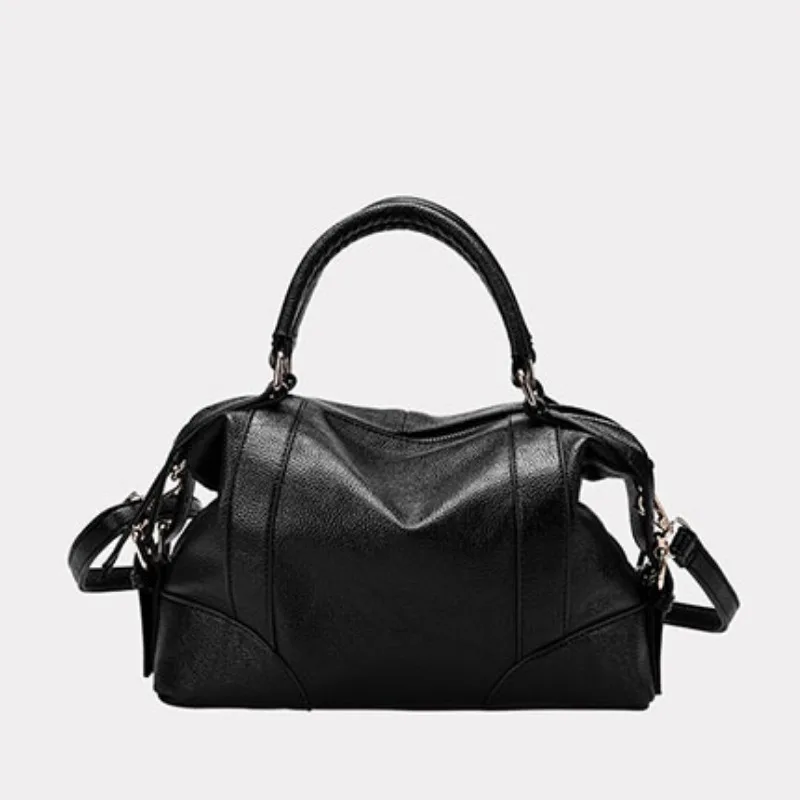 

New Large Capacity Euramerican Fashion Outdoor Popular Leisure Handbag High End Temperament Pack Luxury Glossy Leather Solid Bag