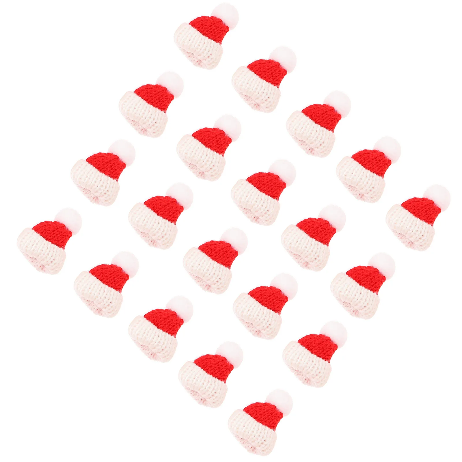 

20Pcs Christmas Mini Woolen Hats Festive Decoration Party Accessories DIY Christmas Tree Home Ornament Mini Hat Ornament