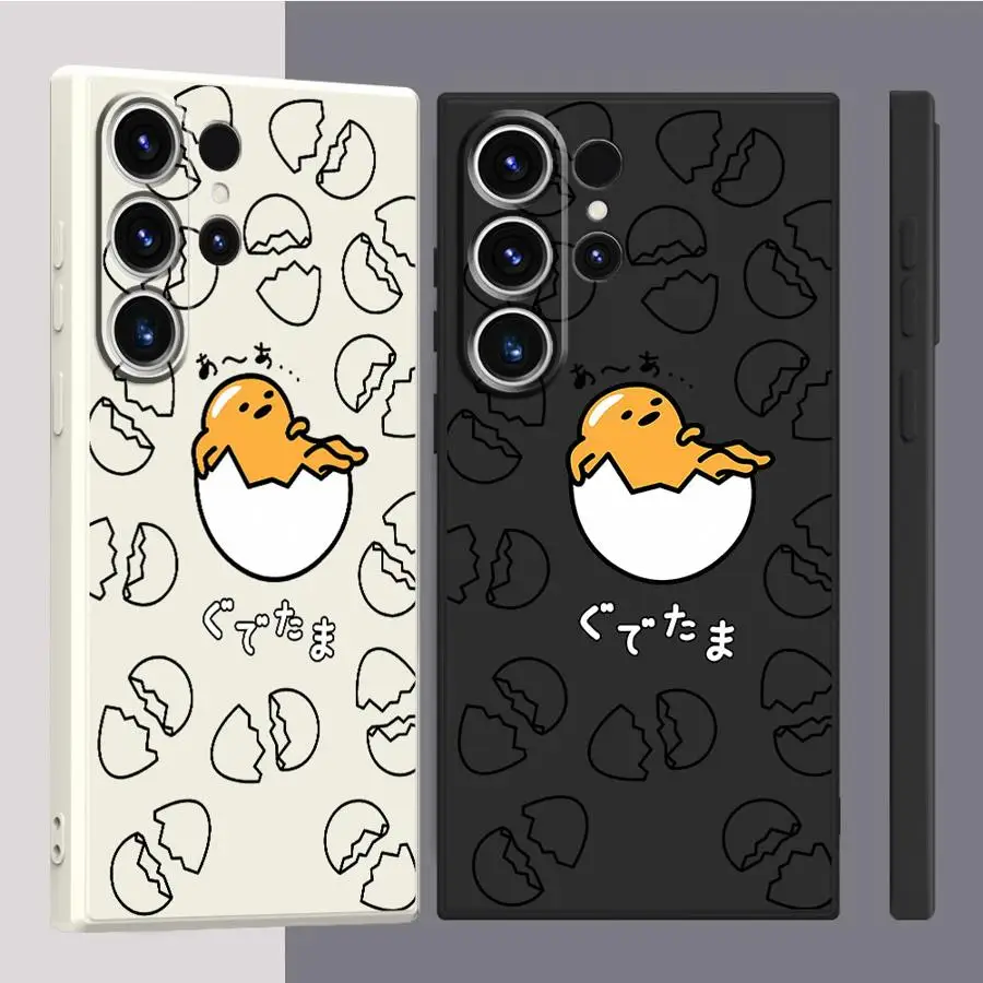 Phone Case for Samsung Galaxy S21 S22 Ultra S25 S23 S24 S20 FE S25 Plus Note 20 Ultra Soft TPU Cute Gudetama