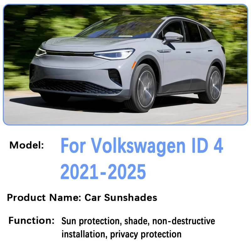 

Автомобильные солнцезащитные шторки для Volkswagen VW ID.4, аксессуары 2022, 2021-2025, защита от грязи, солнцезащитные козырьки, накладки, солнцезащитный экран