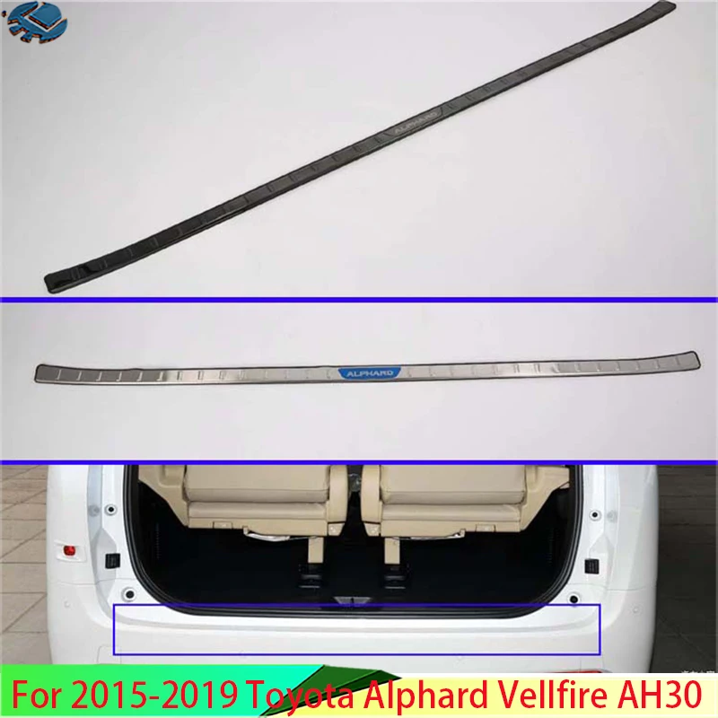 For Toyota Alphard Vellfire AH30 2016-2019 rear bumper protection window sill outside trunks decorative plate pedal