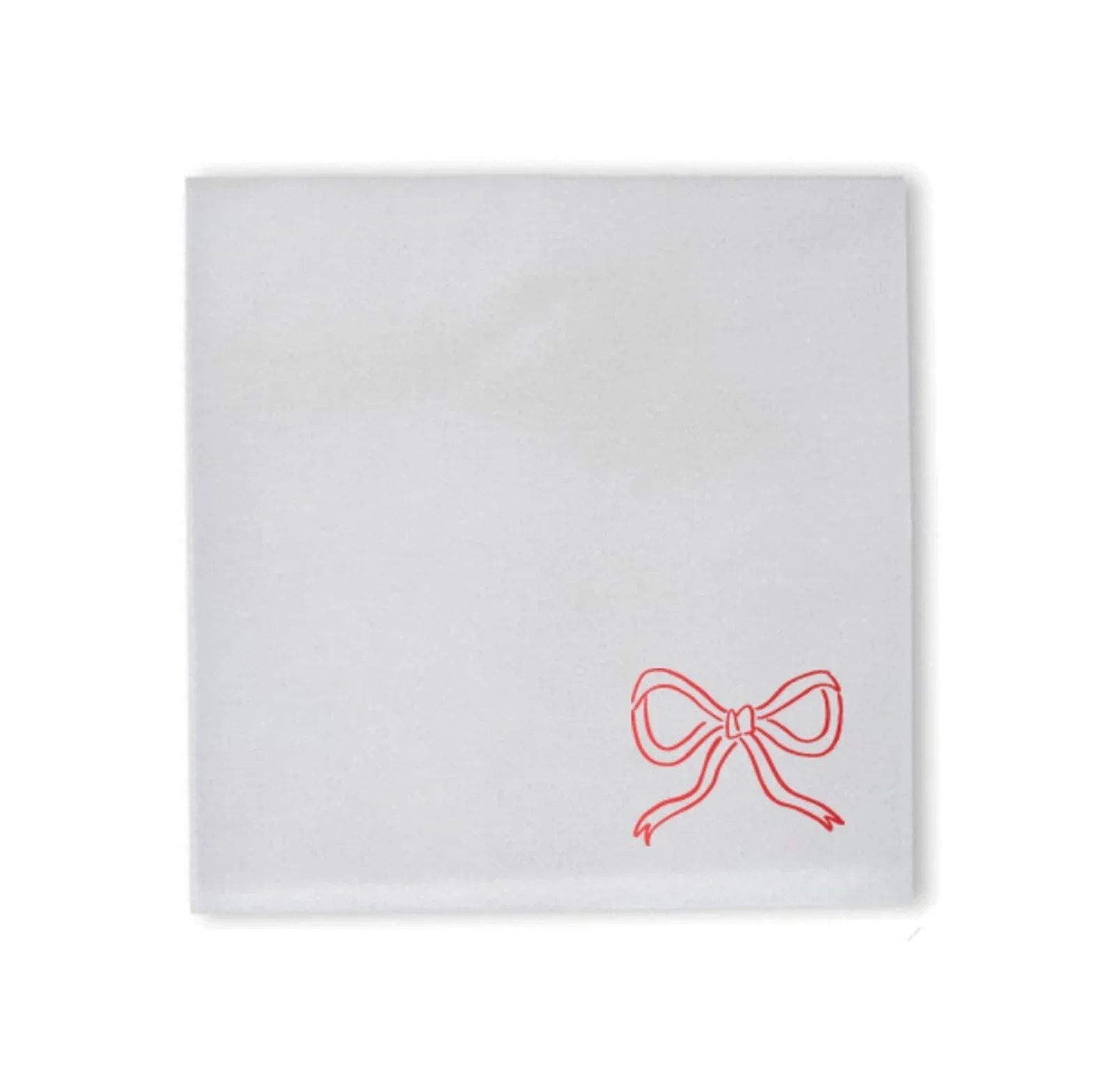 Red Bow Ribbon Napkin Set | Guest Towel | Foil Print | Entertaining | Hostess | Holiday | Baby Bridal Shower | Wedding | Bachelo