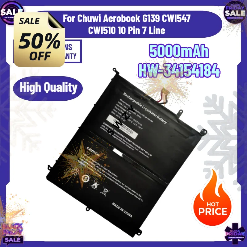 SWZY High Quality 5000mAh HW-34154184 Laptop Battery for Chuwi Aerobook G139 CWI547 CWI510 10 Pin 7 Line NEW