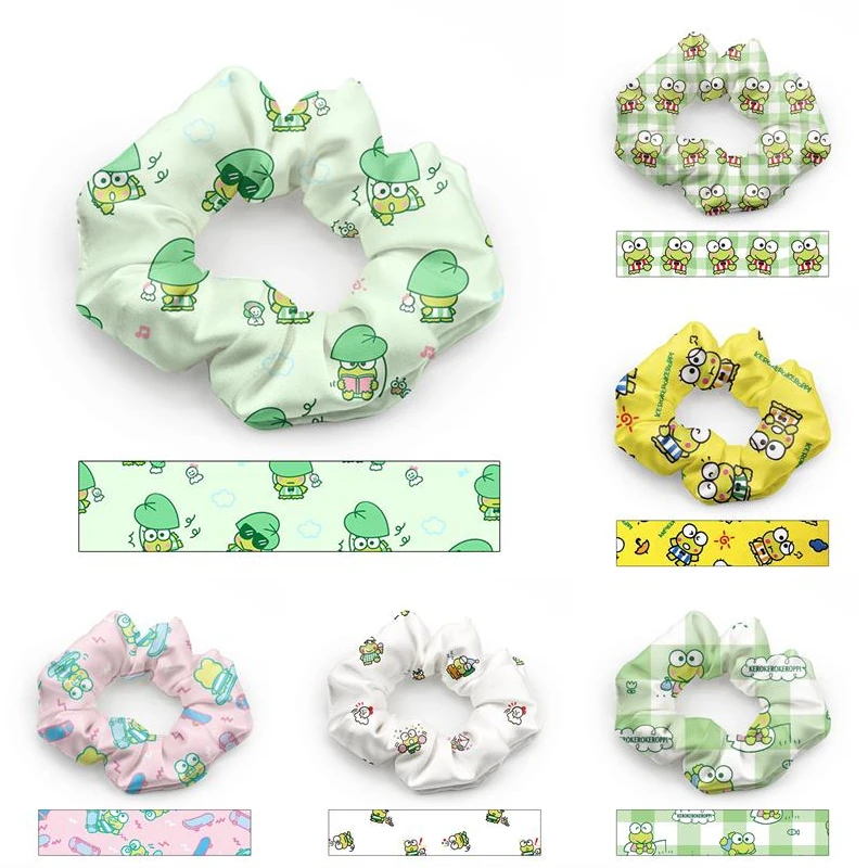 Sanrio Kerokero Keroppi Hair Ring Hair Rope Cartoon Printing Bracelet Accessories Exquisite Hair Accessories Hair Ring Wholesale