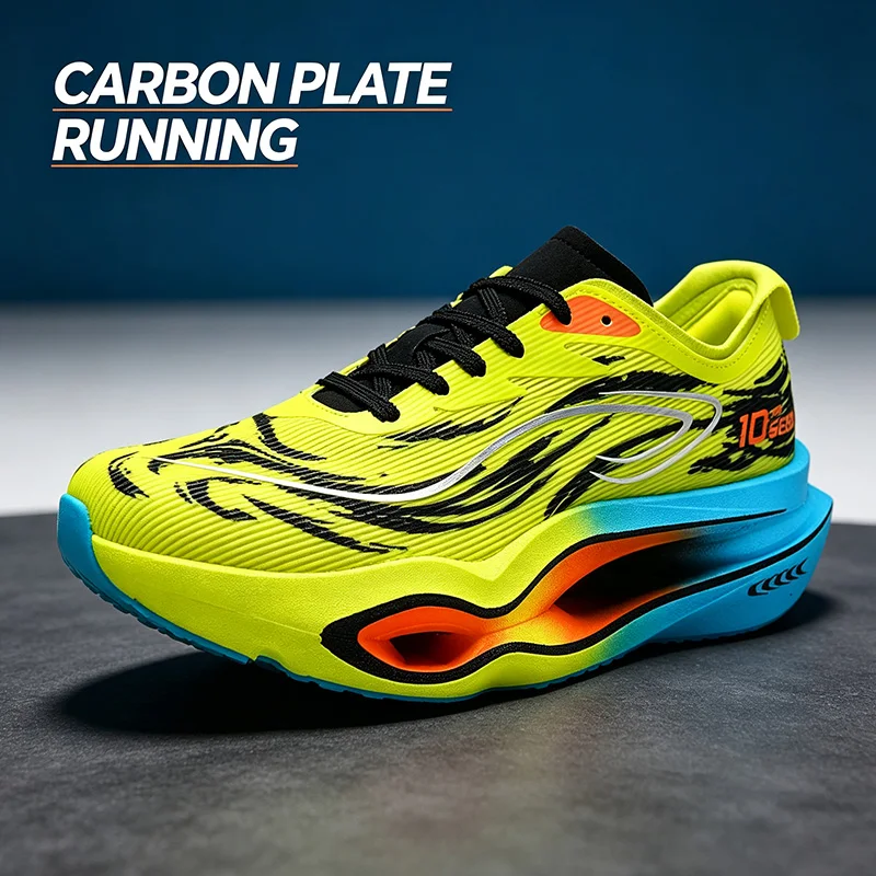 Speed Racing Carbon Plate Running Shoes Lightweight Cushioned Sports Sneakers Energy Return for Men Marathon Jogging Training