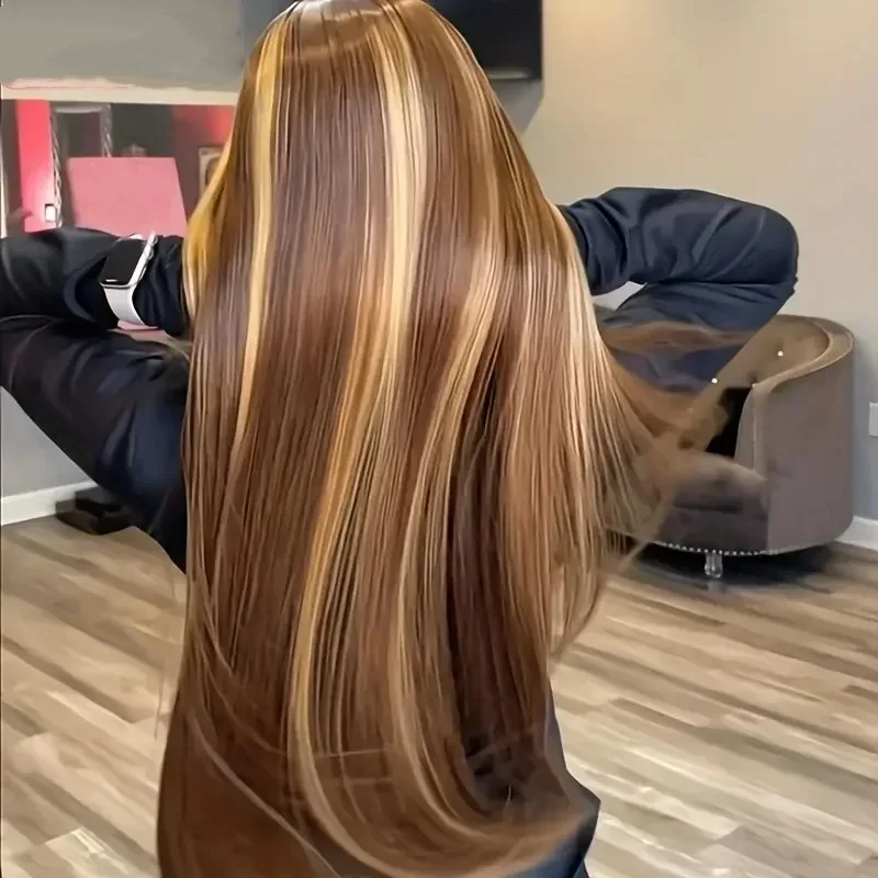 

13x4 Bone Straight Highlight Wig Человеческие волосы 13x6 Прозрачный парик фронта шнурка Блондин Ombre Цветной парик фронтальной части шнурка Бразильские парики