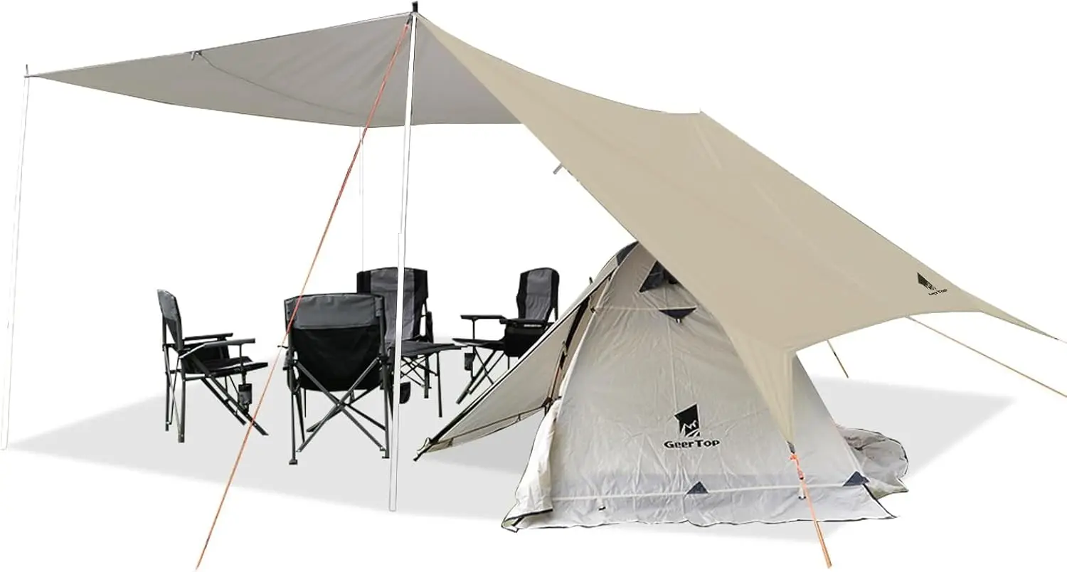 

Large 17x10ft Waterproof Camping Tarp for Hammock, Tent & Outdoor Shelter - No Poles Included