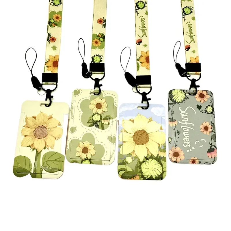 1pc Fashion SunFlowers Neck Strap Hang Rope for Key ID Card Cell Phone Straps Watermelon Strawberry Lanyard Badge Holder