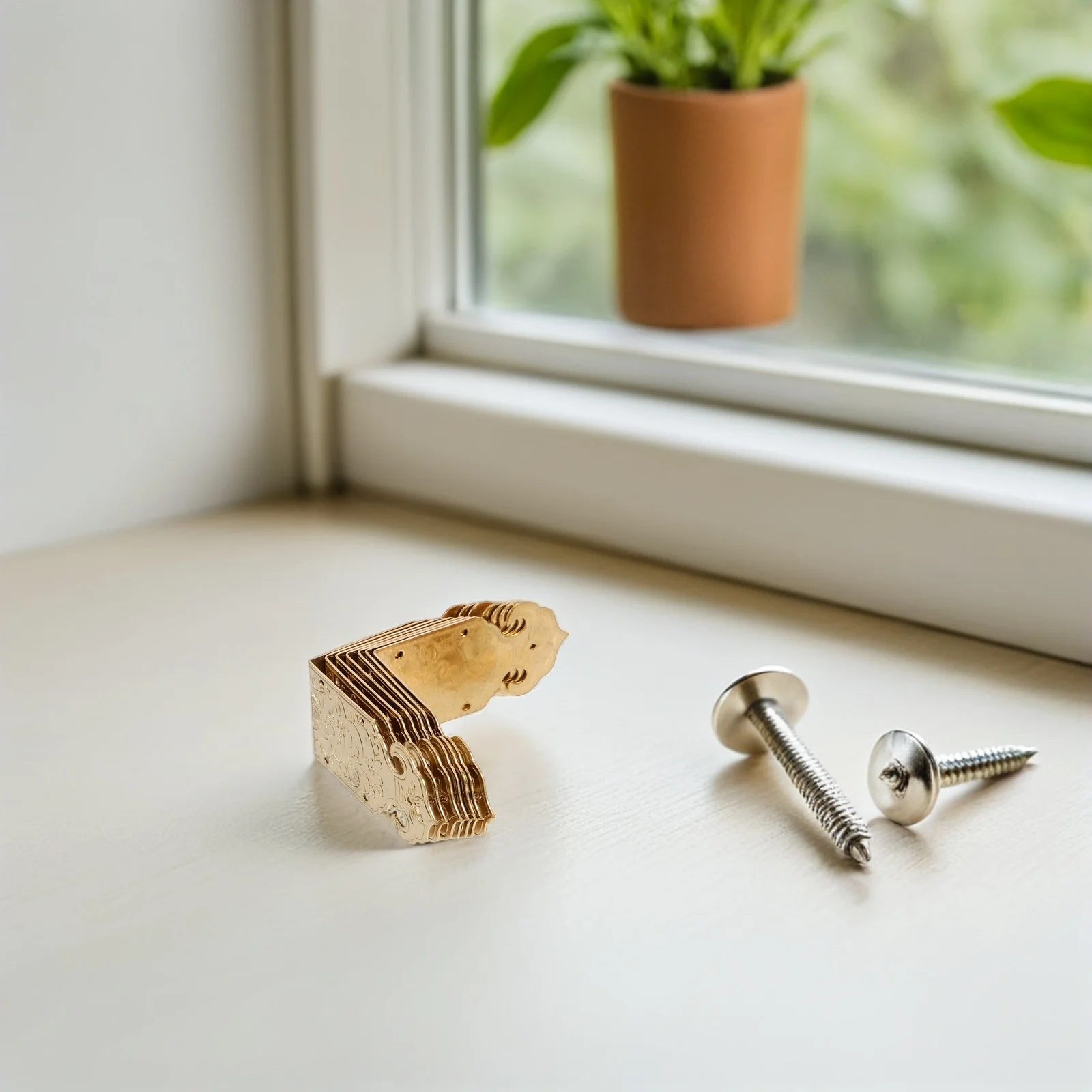 

8 Pcs Metal Corner Guard Brass Shelf Brackets Corners Vintage Protectors Copper Guards Furniture Decorative