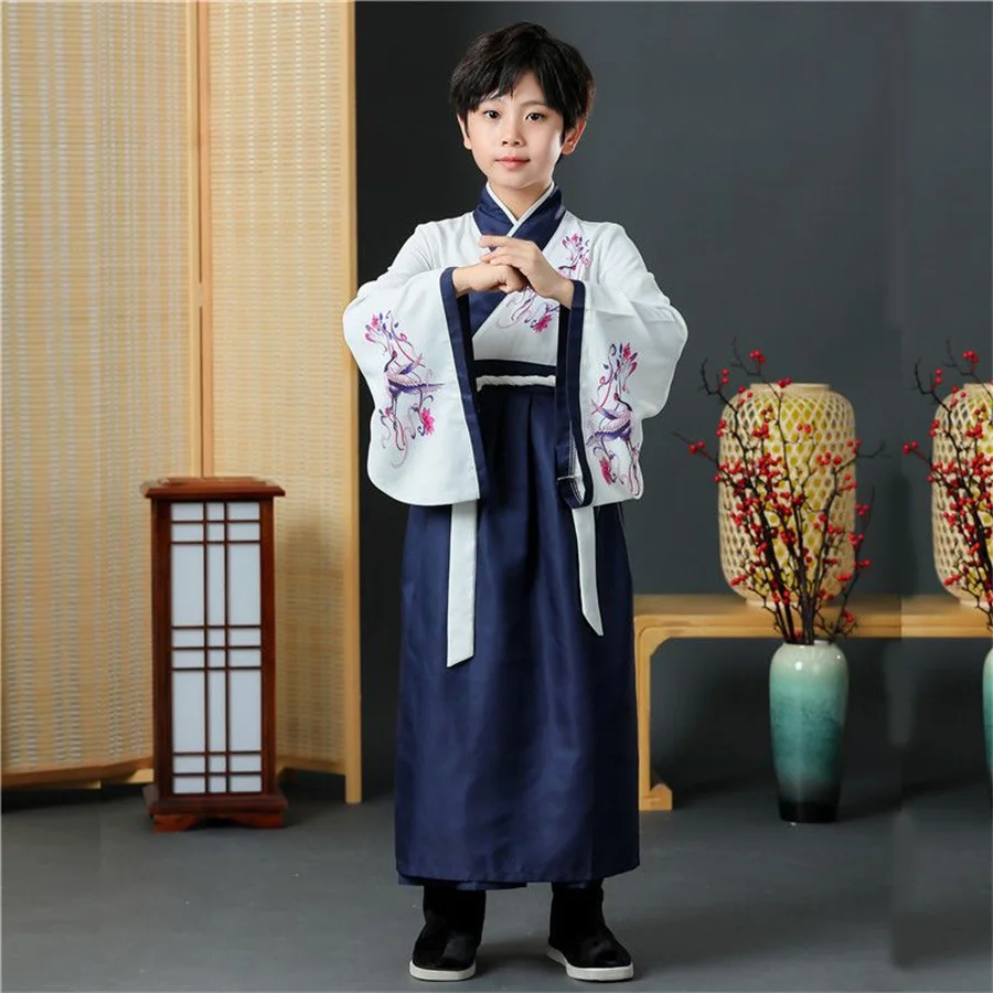 Chinese Hanfu Children's Ancient Costume Costume Wide Sleeve Adult Ceremony Performance Stage Costume