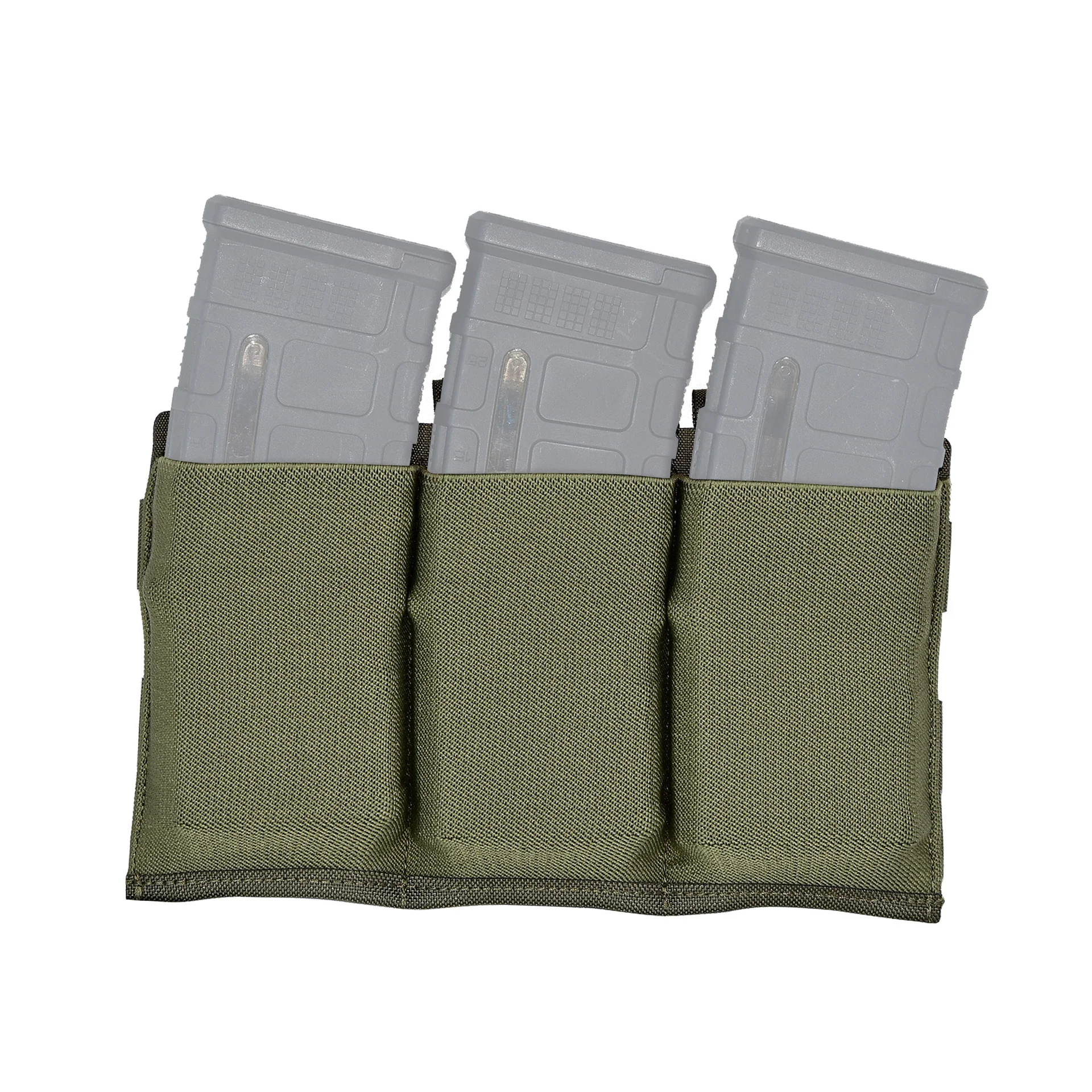 Tactical 5.56/7.62mm Lightweight Elastic Triple Mag Pouch Hunting CS Wargame Molle System Accessories Waist Bag Holster