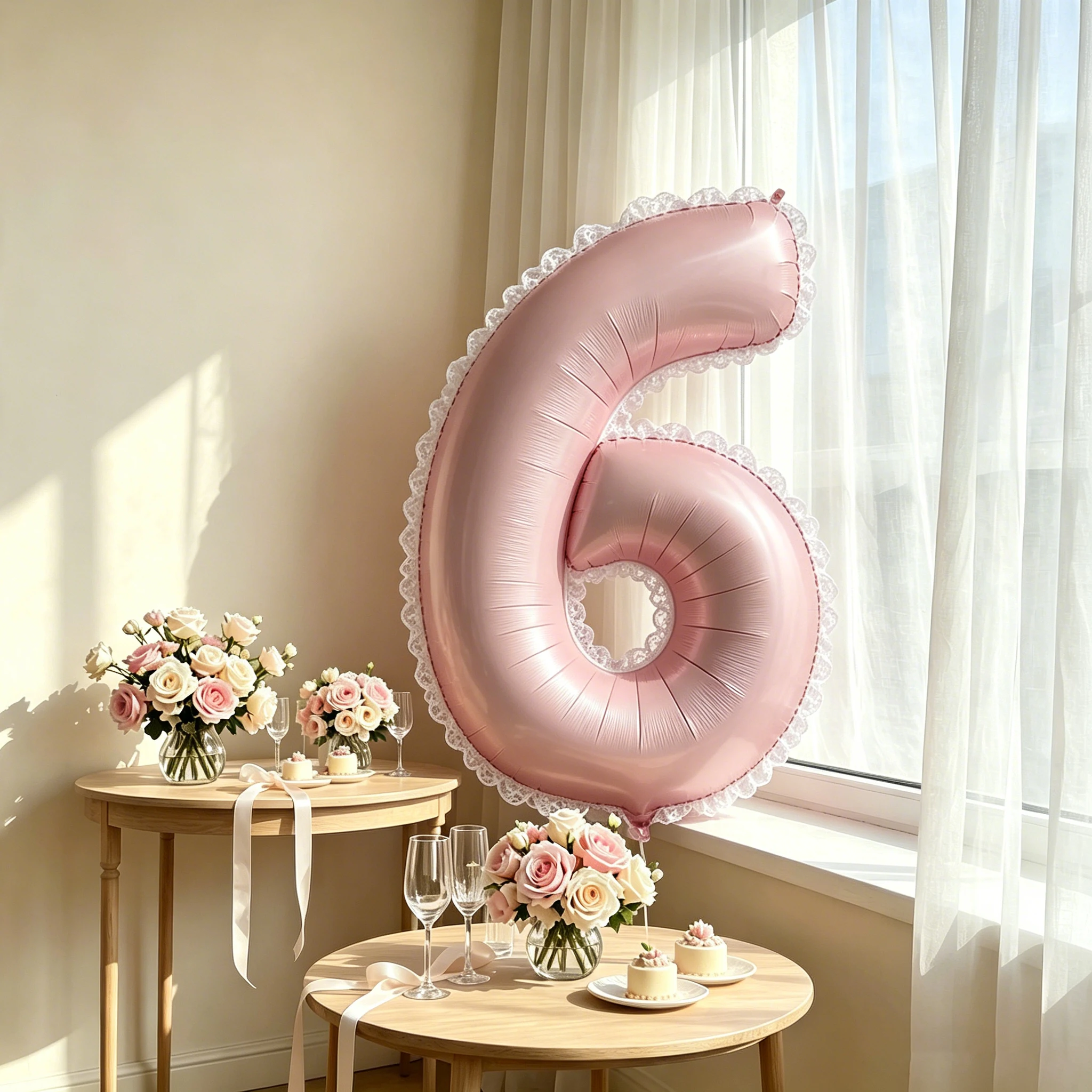 40 Zoll große matte rosa Aluminiumfolien-Zahlenballons, 0-9 Spitzenrand-Aluminiumfolienballons, mit Klebepunkten, wiederverwendbar, geeignet für Geburtstagsfeiern, Feiertagsdekorationen,