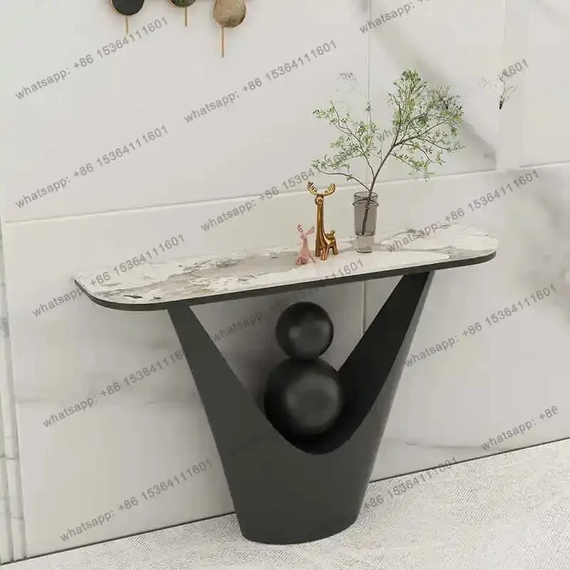 NEW Slate entrance corridor End view platform Entrance table Extremely narrow hotel High-end light luxury storage fashion