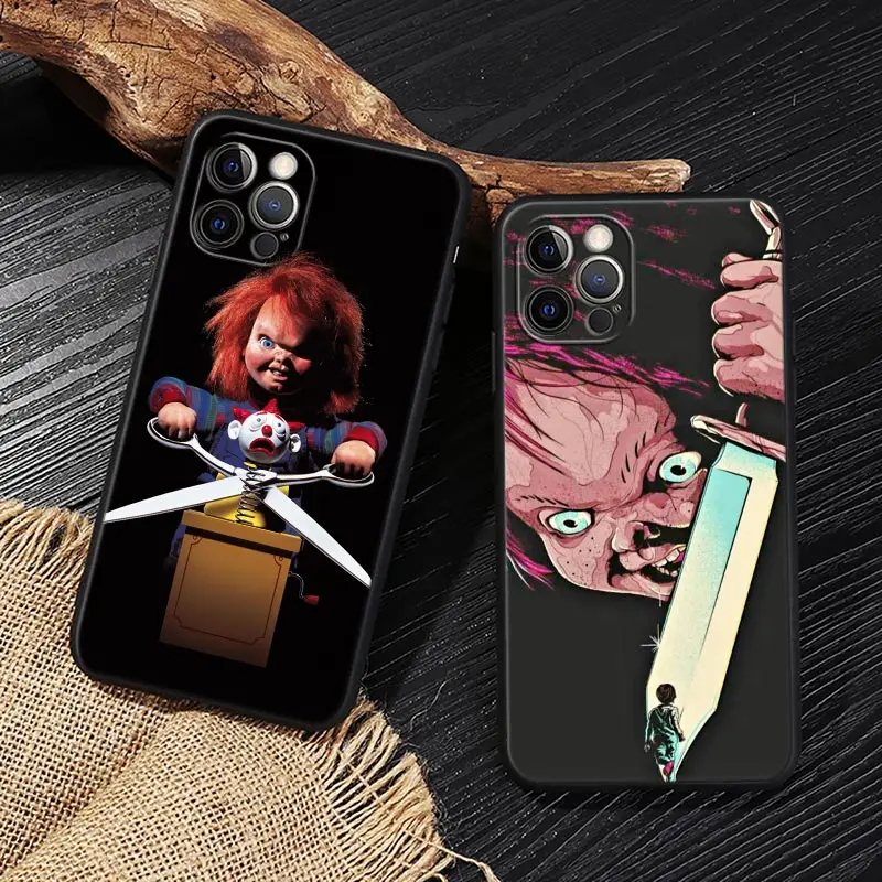 Horror Scary Chucky Doll Funda For iphone 14 Case For iPhone 15 11 12 13 Mini 14 Pro Max XS X 7 8 15 Plus SE2020 Case Soft Cover