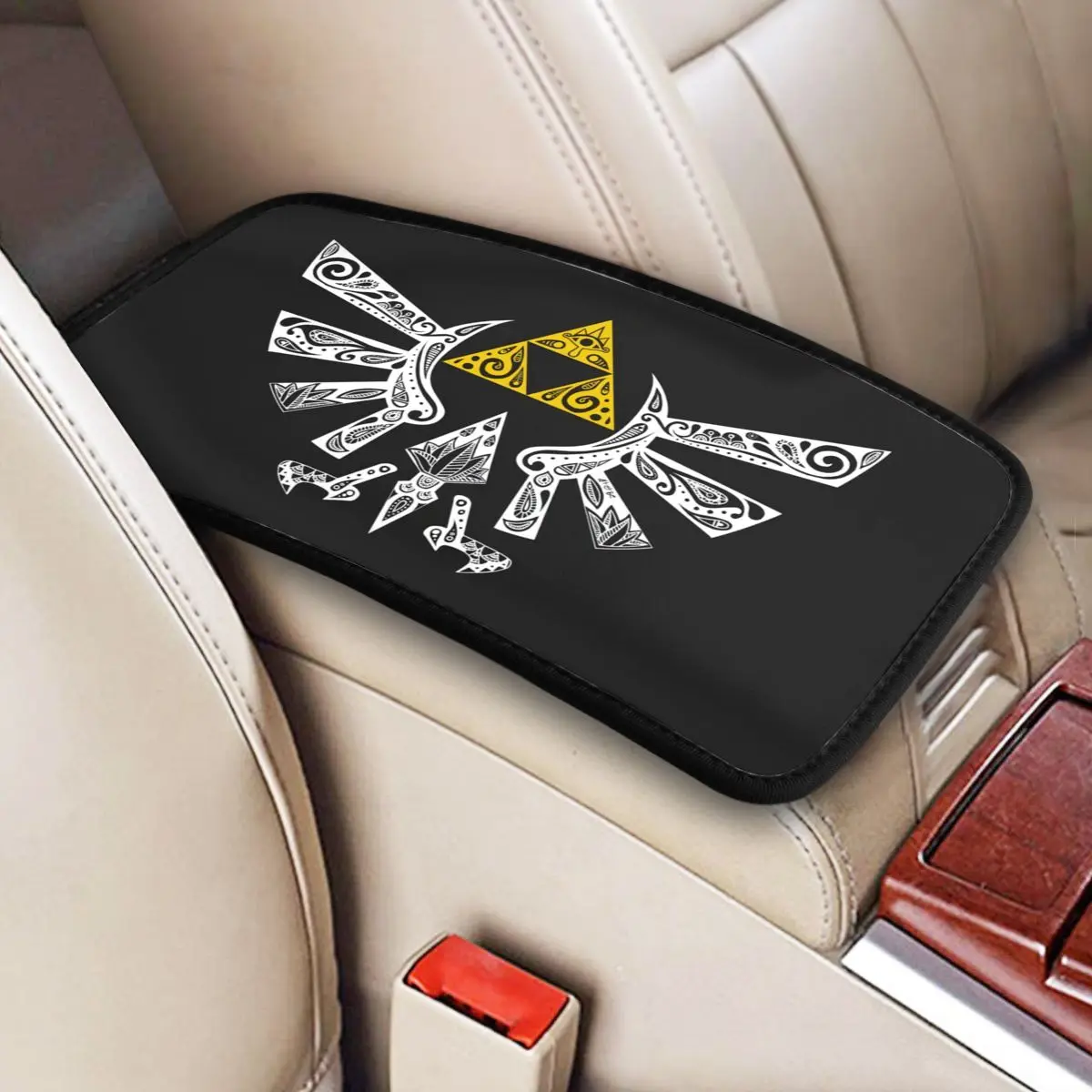 Custom The Legend Of Zeldas Car Armrest Cover Mat Game Center Console Pad Storage Box Cushion Pad Car Interior Accessories