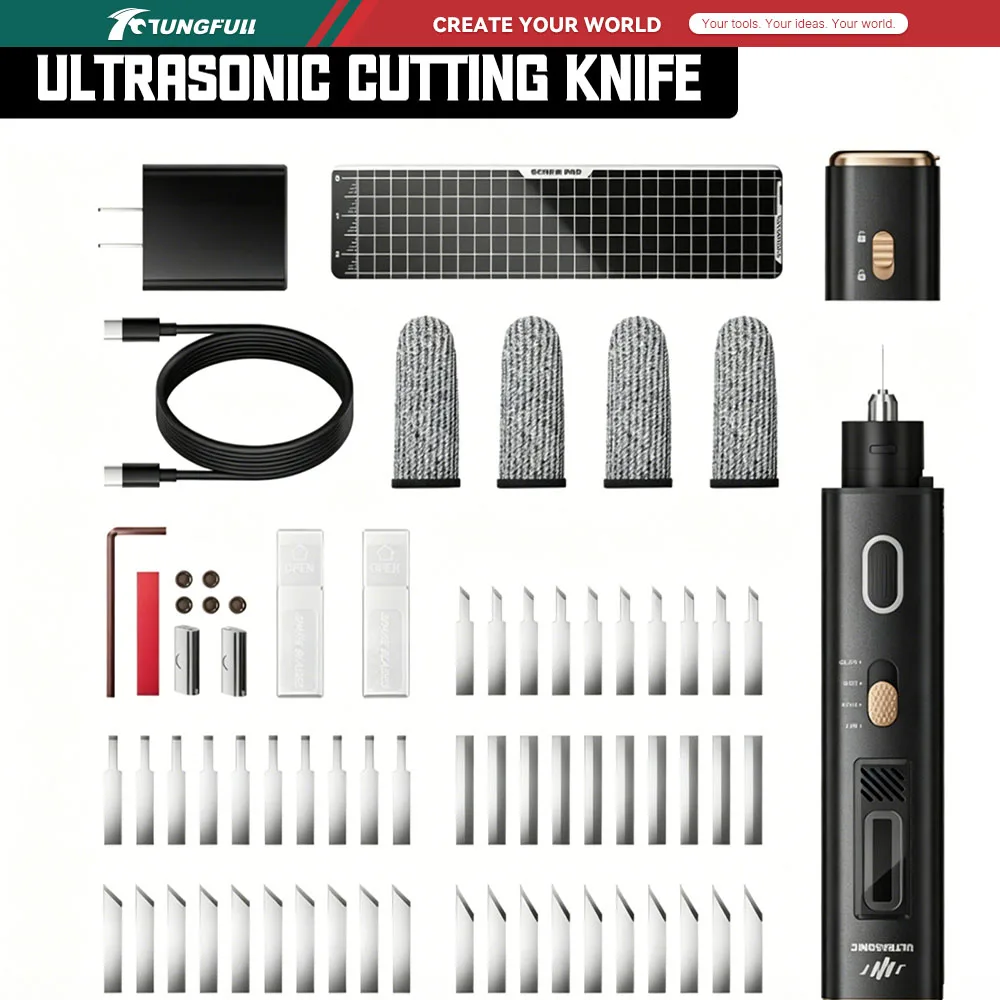 JAKEMY JM-Y10 PRO 2 in 1 Handheld Ultrasonic Cutting Knife, Electric Graver Ultrasonic Cutter for Phone Repair & DIY Engraving