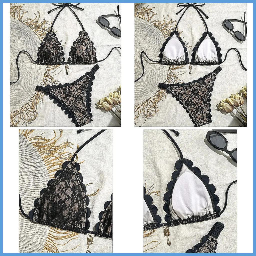 

Sexy Brazilian Lace Bikini Set for Women, Summer Beach Swimwear Two Piece Bathing Suit (72 characters)