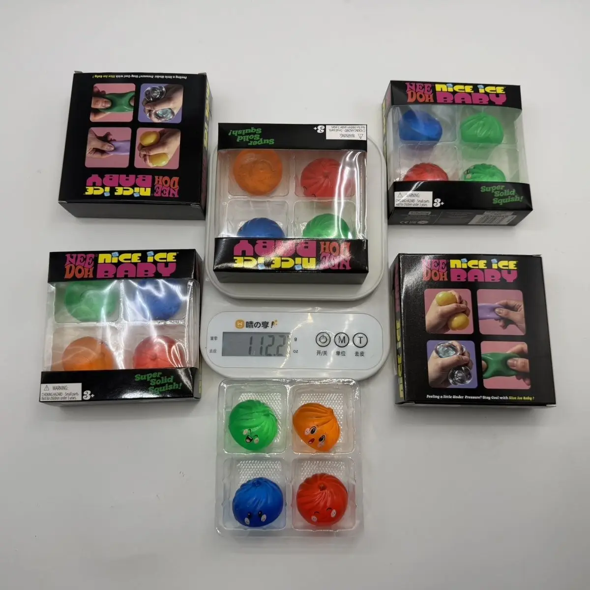 4 Pack Slow Rebound Stress Relief Maltose Mini Simulated Small Buns Set Like Needoh Mini Fun Fidget Sensory Toys Anxiety