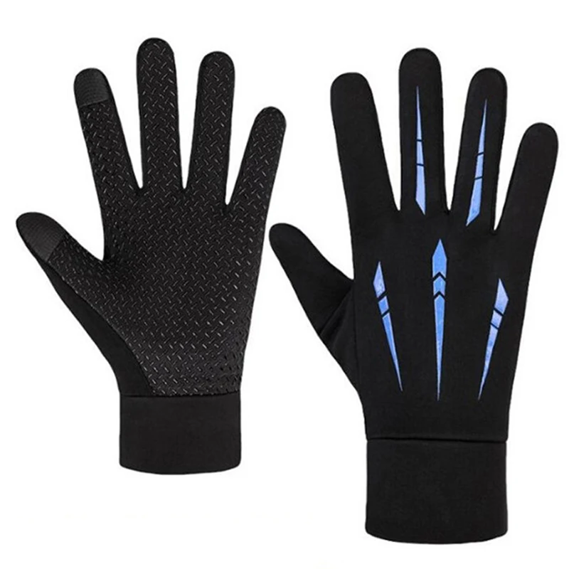 1 paio di guanti invernali da uomo Touch Screen Warm Outdoor Bicycle Motorcycle guanti antivento antiscivolo per tutte le dita