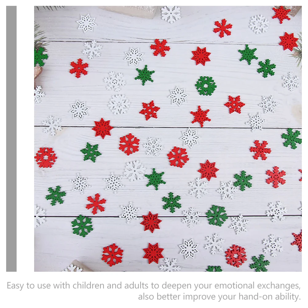 

50Pcs Wood Snowflake Christmas Decorations for DIY Crafts Hanging Ornaments Winter Wooden Snowflake Craft Supplies