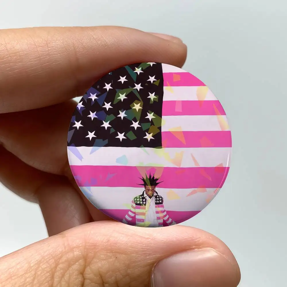 مغني الراب L-Lil UzI-S VertS شارة ليزر مستديرة بروش الملابس على ظهره اكسسوارات التلبيب الديكور هدية