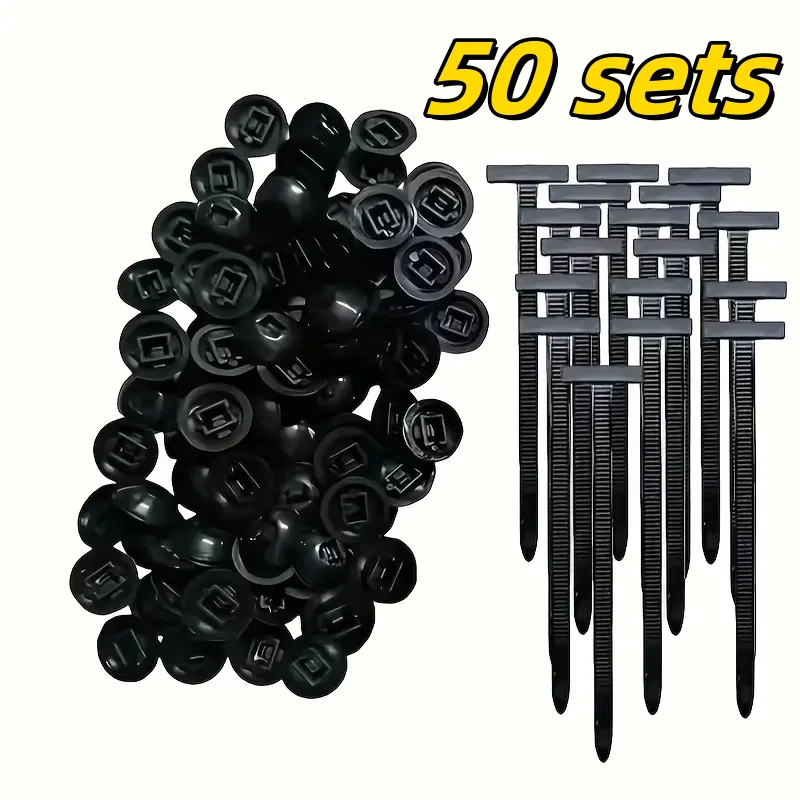 50pcs Heavy-Duty Self-Locking Cable Ties - Secure Locking for Automotive, Electrical, DIY | Durable Indoor/Outdoor Use
