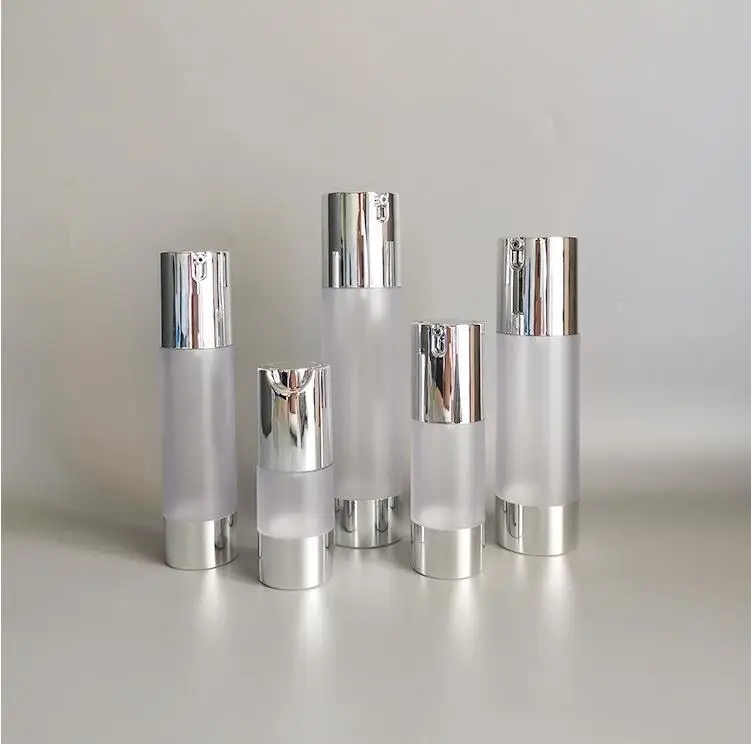 زجاجة موزع مضخة فارغة بدون هواء ، حاوية كريم غسول قابلة لإعادة الملء ، زجاجات مصنفرة للسفر ، ni49 ، 15 ، 30 ، 50 ، #4