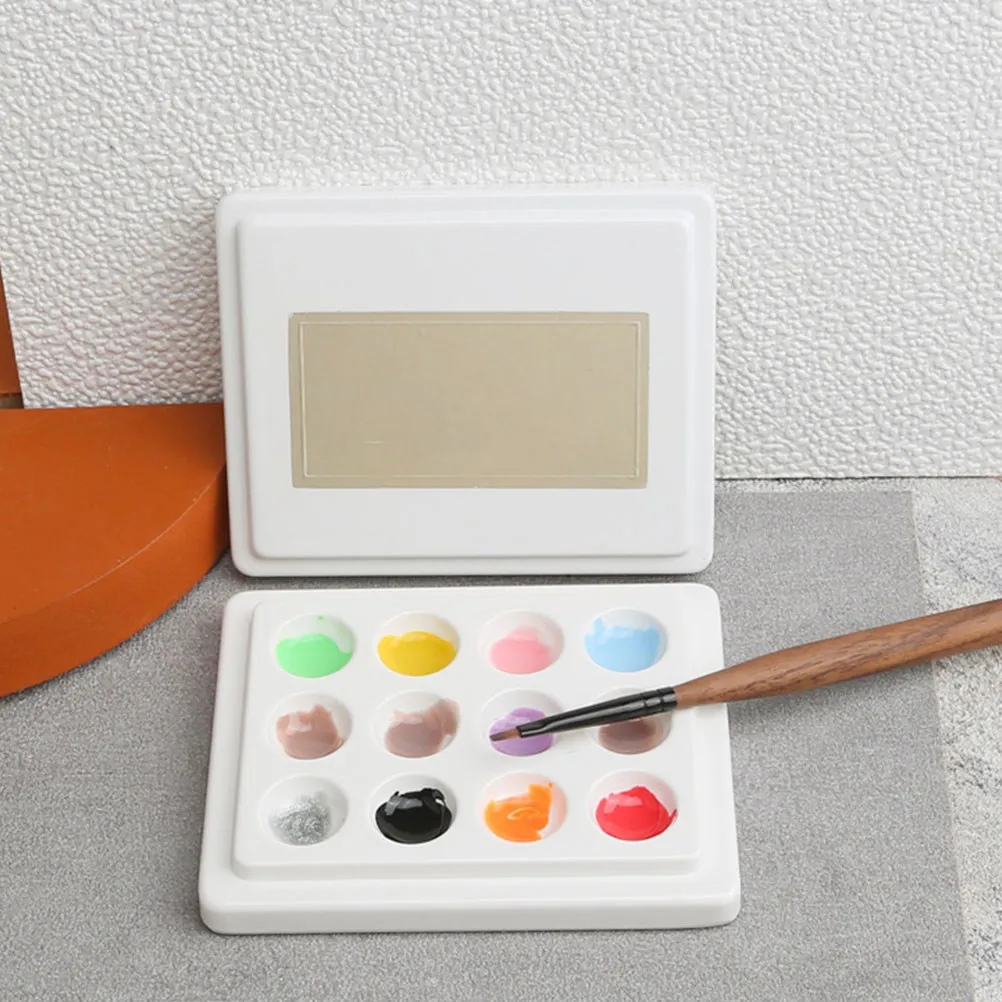 1Pcs Safe Sturdy Ceramic Nail Polish Mixing Board Fine Workmanship Manicure Display Plate for DIY Nail Art Creative Color Mixing