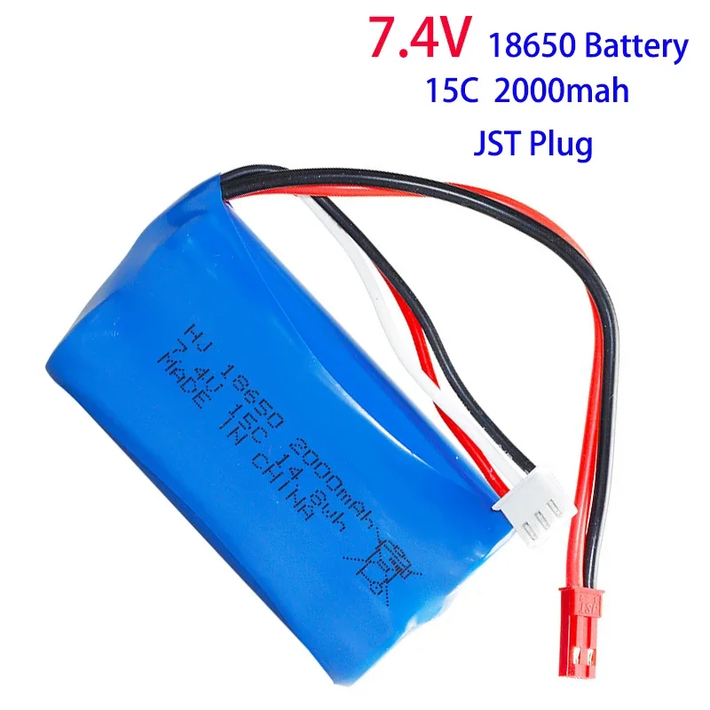 7.4V 2000mah 18650 pacco batteria per WPL MN99S D90 U12A S033g Q1 batteria al litio Rc barche auto serbatoi droni parti batteria Lipo