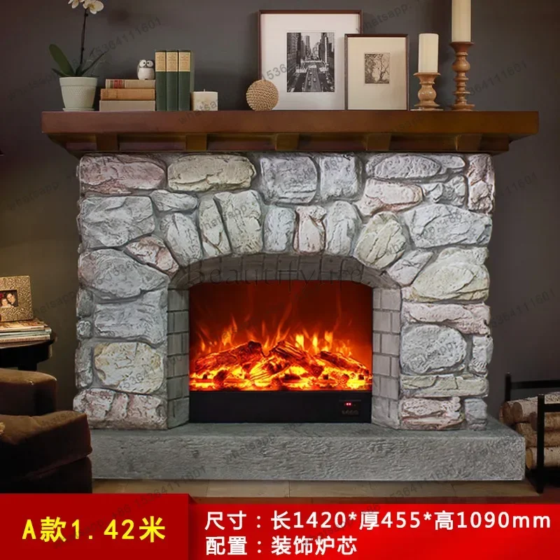 LJY  European American Retro Mantel Decorative Cabinet Imitation Stone Mantel Decorative Heating Core Designer