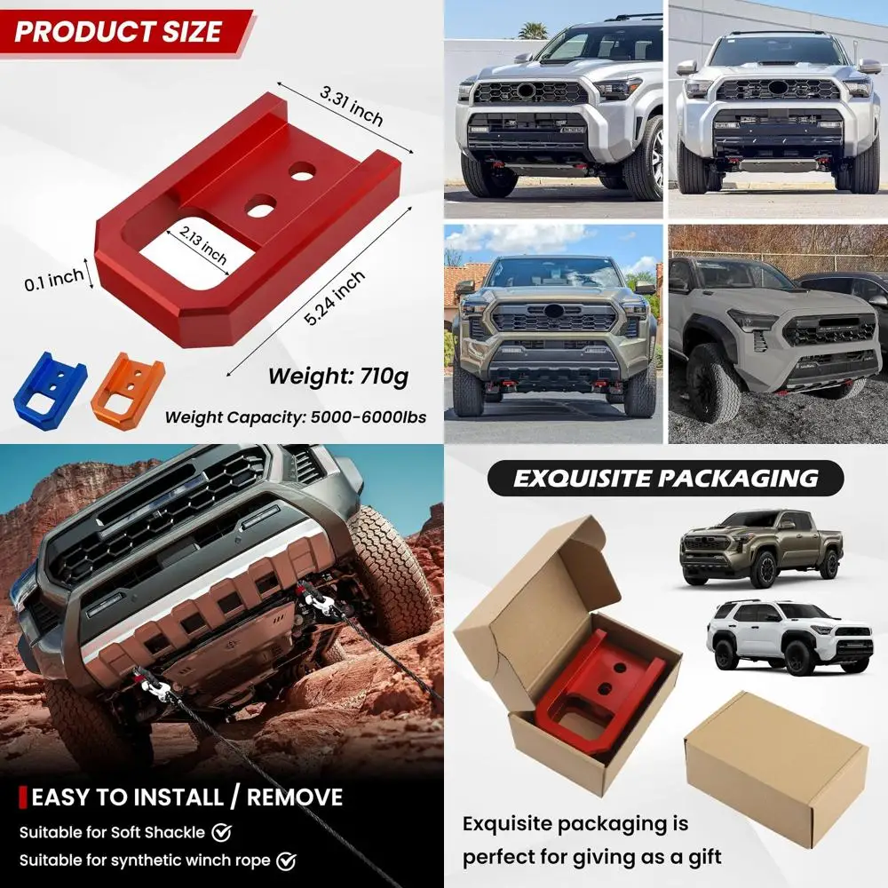 

Tow Hooks for Tacoma 2024-2026/4Runner 2025-2026/Land Cruiser 250 2024-2025, Car Tow Hooks Compatible with Toyota Tacoma/4Runner