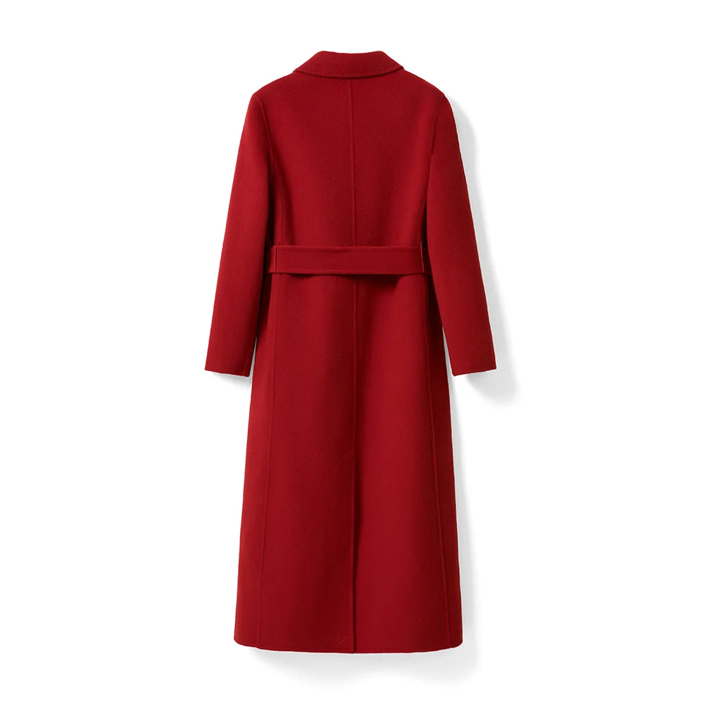 Coat double-sided woolen M home handmade classic high-end long slim-fitting woolen coat wool coat women