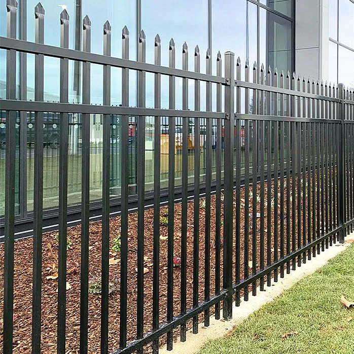 High-End Tubular Steel Picket Fence Outdoor Metal Fences Gates Environmentally Friendly Strong