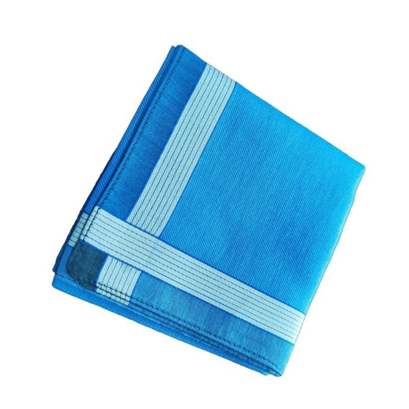 Portable 43x43cm Striped Pattern Handkerchief for Male Gentleman Polyester Handkerchief Printed Groom Handkerchief