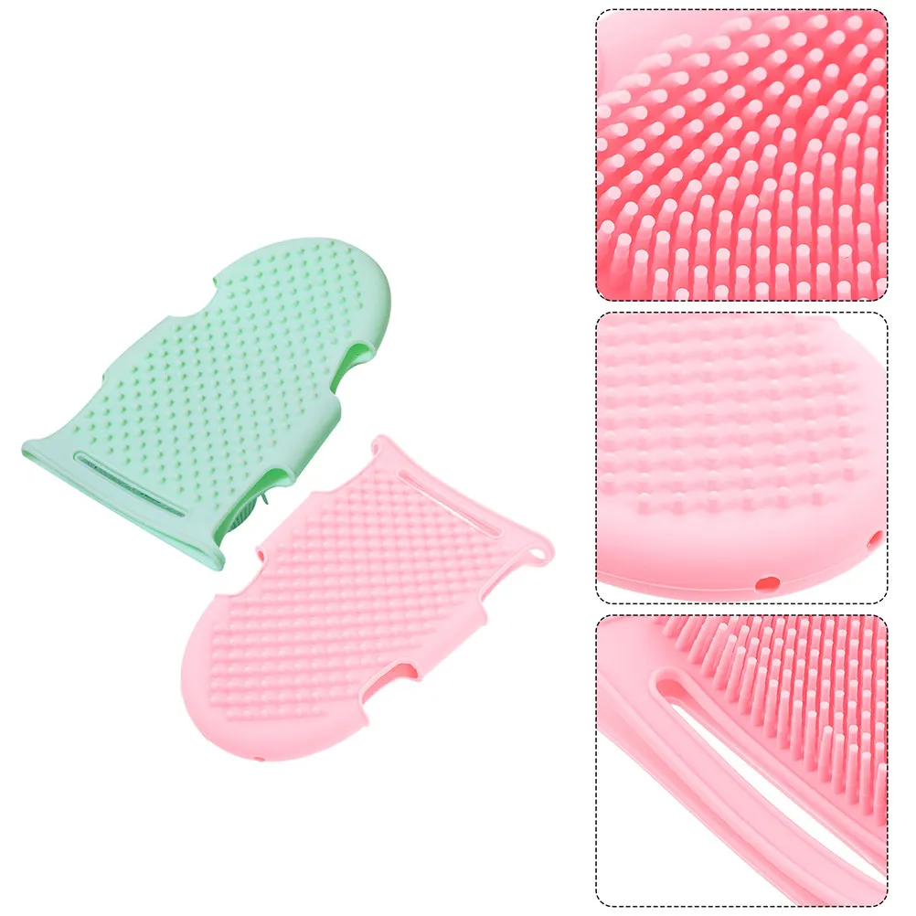 

2Pcs Silicone Body Scrubber for Exfoliation and Foaming Gentle Skin Massage Bath Mitt for Arms Legs Chest Back Comfortable