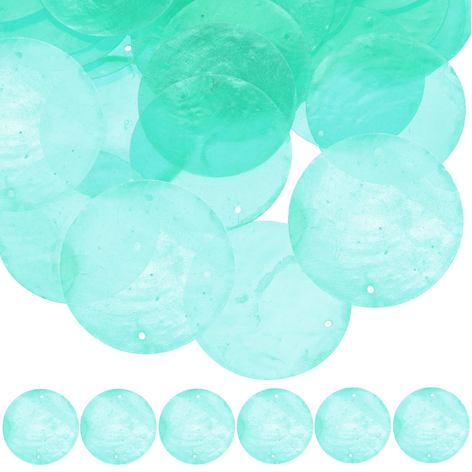 

100 Pcs Shell Slices Accessory Shells for Crafts Earrings Pieces Flat Round Mussel Sea Decoration with Holes