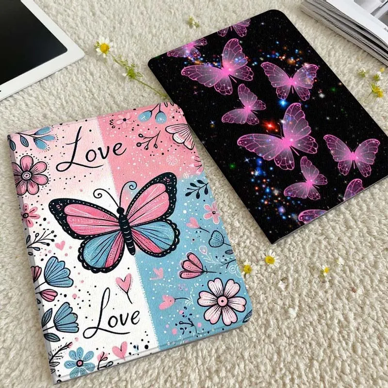 

Cartoon Butterfly Love Flower Tablet Case For Xiaomi Redmi Mini Pad SE K 2 4 5 6 7 8 2023 2025 11 8.8 11.2 10.1 Pro Gift
