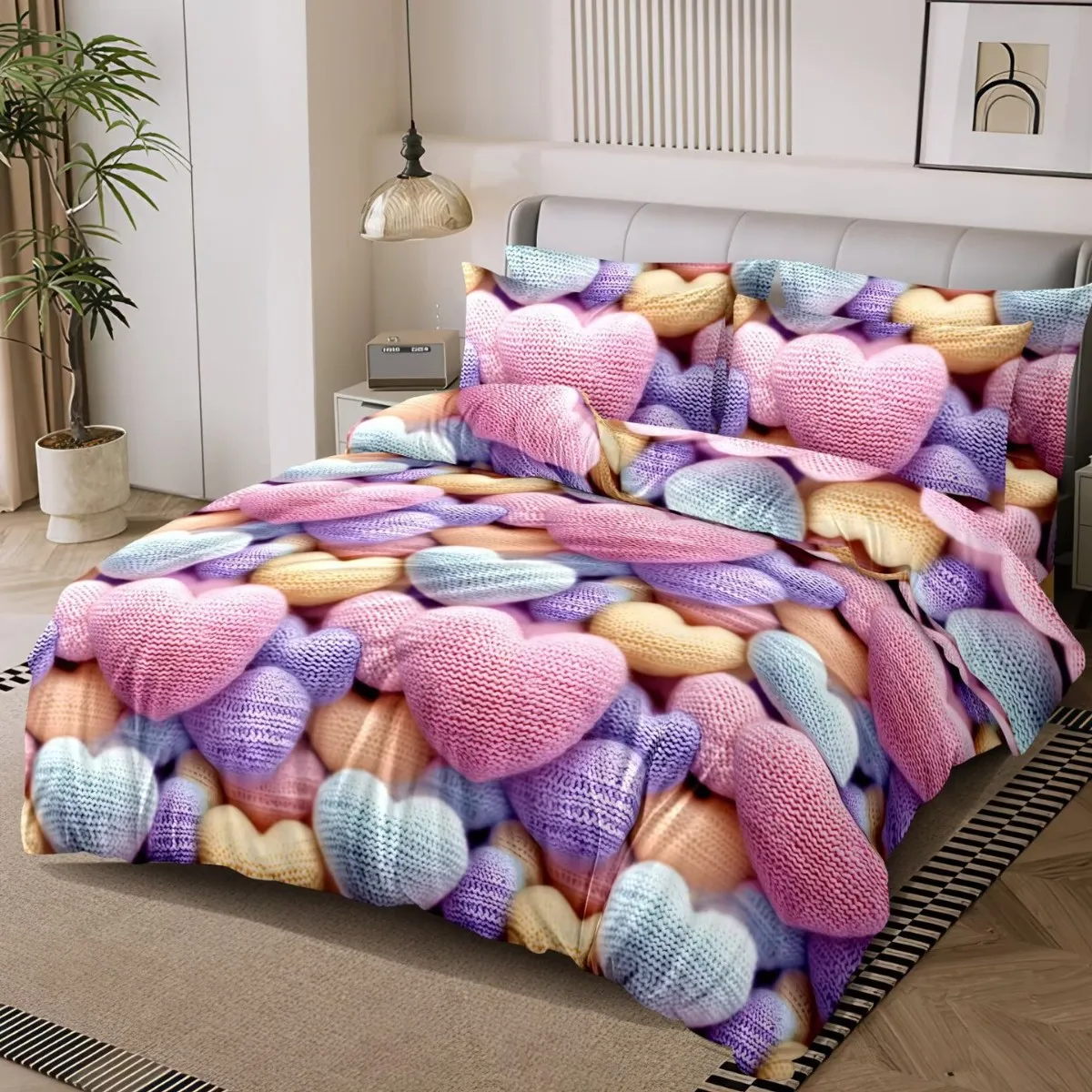 Winter Holiday Printed Bedding Set 3PCS New Home Textile