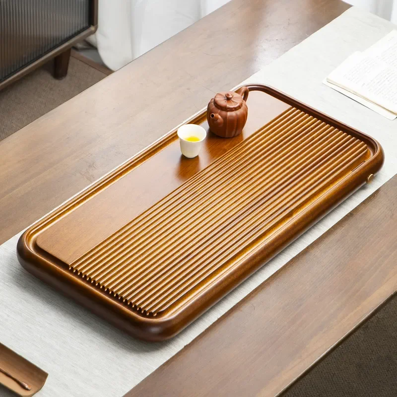 Premium Rosewood Tea Tray Solid Wood Kung Fu Set with Drainage System for Home Office Use Elegant Whole Board Design 2025