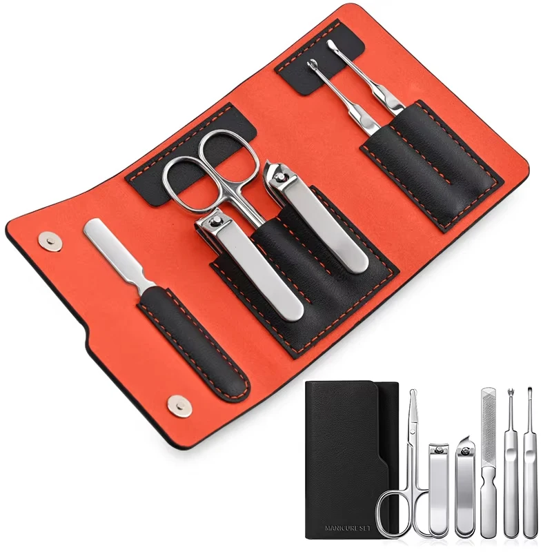 

7Pcs Cuticle Remover Dead Skin Pusher Surgical Grade Stainless Steel Nail Art Manicure Tools Scraper Nail Cleaner Trimmer