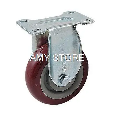 Hand Trolley Part Plastic Core PVC Single Wheel Flat Plate Fixed Caster 4