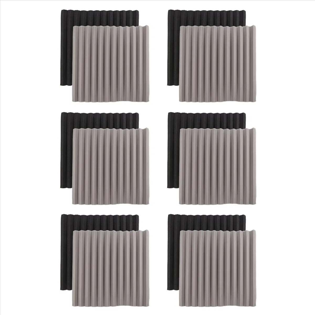 【STOCK】12 Pcs Acoustic Foam Board,Studio Wedge Tile,Acoustic Foam Soundproof Pyramid Studio Treatment Wall Panel 2.5X30X30cm