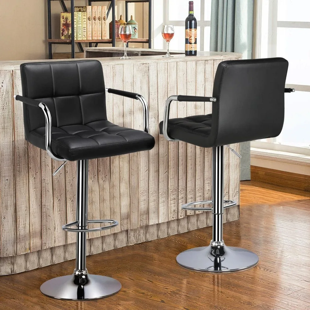 Bar Stools Adjustable Counter Stools Bar Chairs Synthetic Leather Modern Design Swivel Barstools Gas Lift Stools